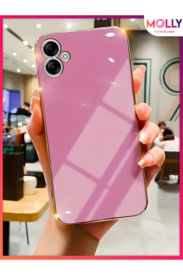 Luxury Silicone Case for Samsung Galaxy A04 with Lilac Edges Gold Detail