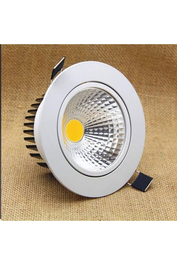 كشاف LED لايت ثابت 7 سم مدور جرم ابيض COB إضاءة 7W