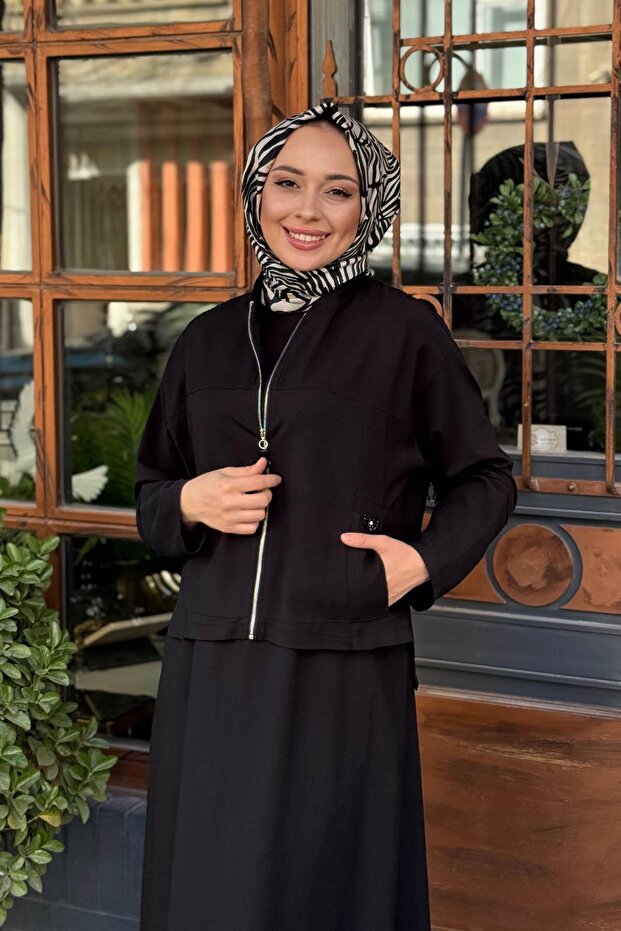 Elbise W-6943 Siyah - 3