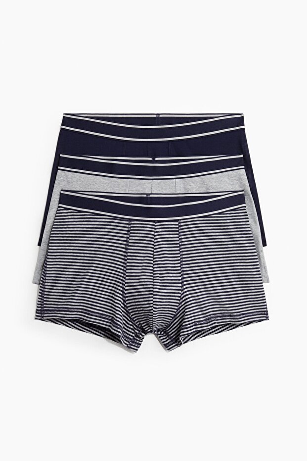 3'lü Pamuklu Kısa Paça Boxer Şort - 3