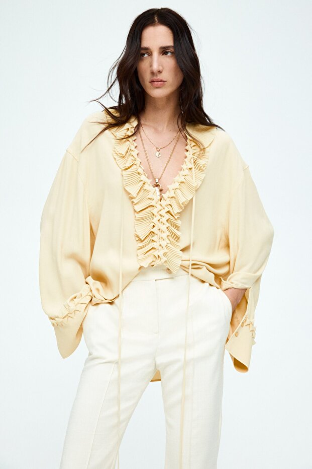 Kat İzli İspanyol Paça Pantolon - 1