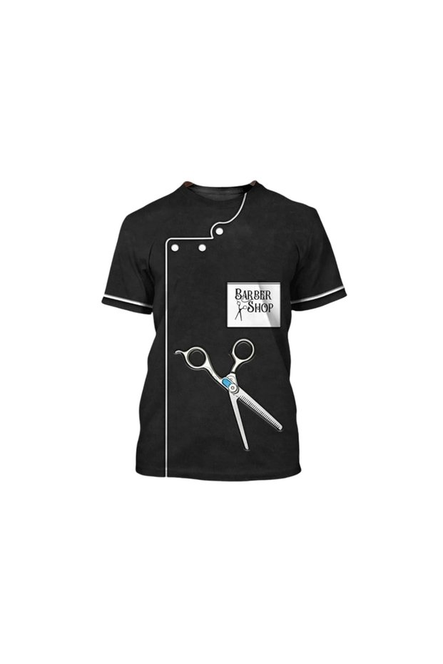 Personalized Barber Shop 3D T-Shirt, Custom Name Barber Shop Shirt for Men Women, XXL