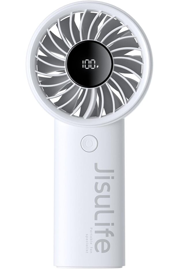 Handheld Mini Fan, 5000mAh Portable USB Rechargeable, Digital Display, 5 Speeds - Grey