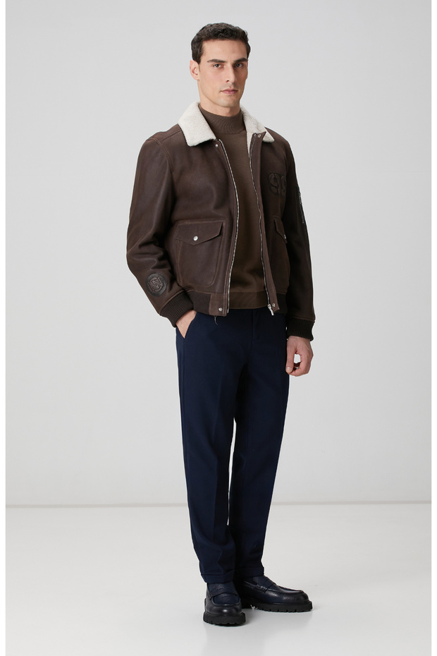 Lacivert Dokuma Pantolon - 1