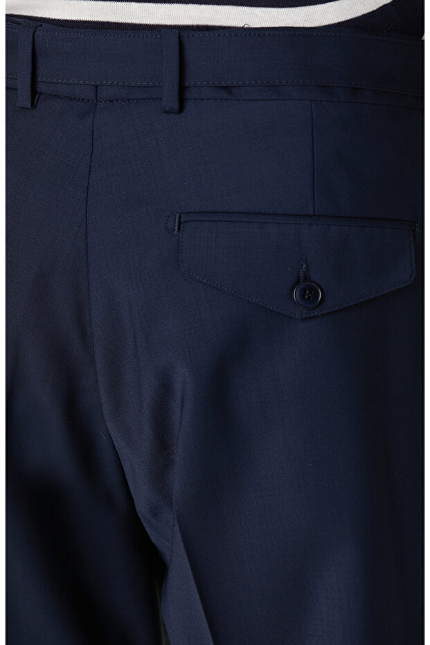 Lacivert Yün Pantolon - 5