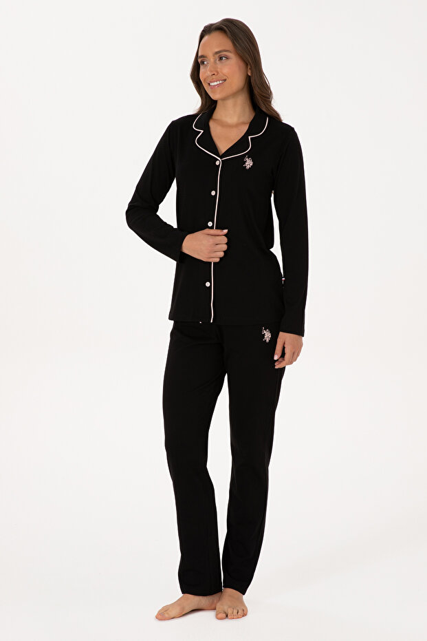 Women's Black Pajama Set 50318815-Vr046