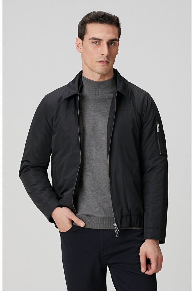 Siyah Bomber Mont - 1