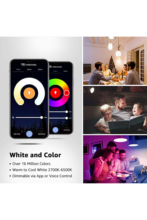 Smart Wifi Color Changing RGB Led Bulb E27 | Voice & App Control Light Bulb - 4