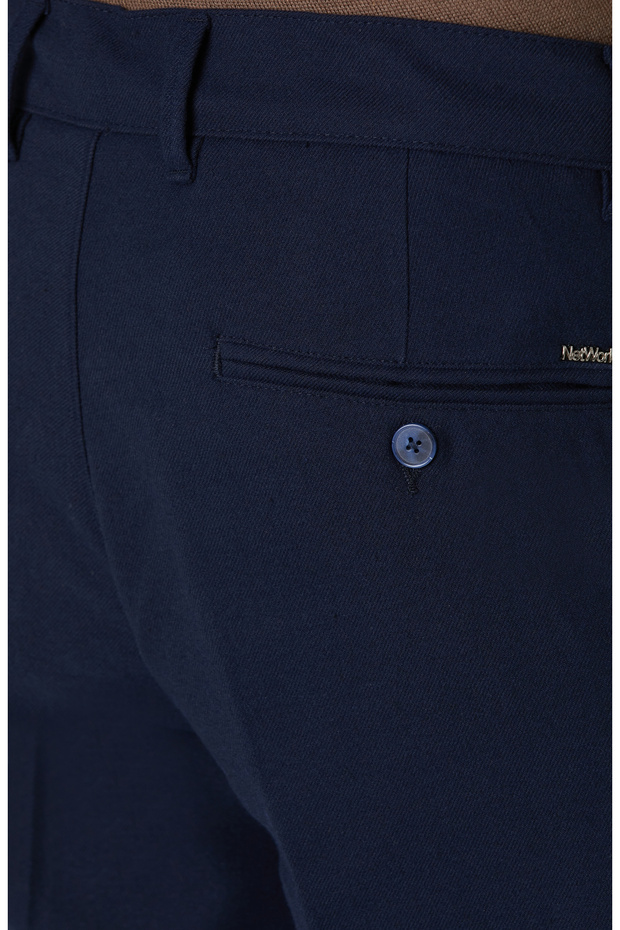 Lacivert Dokuma Pantolon - 5