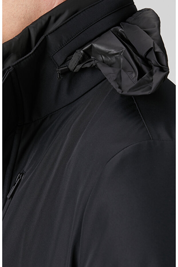 Siyah Dik Yaka Casual Kaban - 6