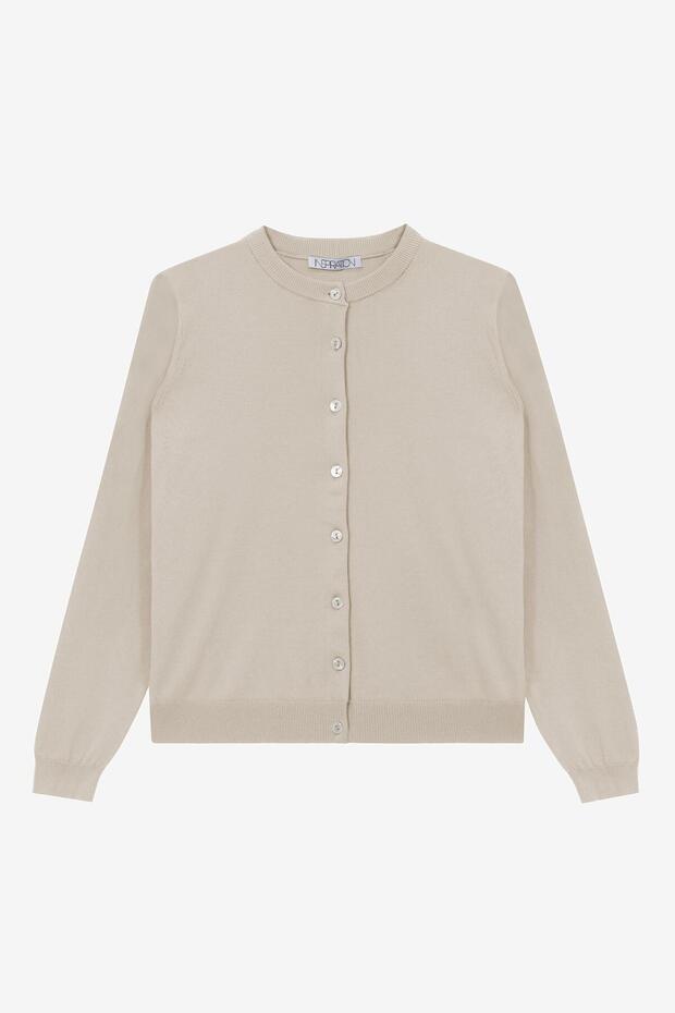 Gökçe Buttoned Transitional Cardigan Stone