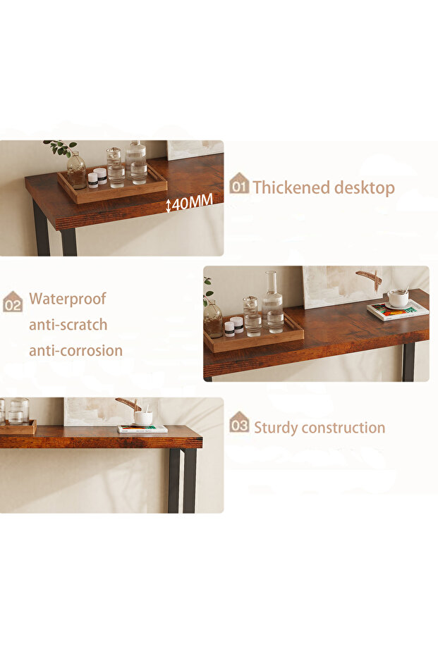 100*40*80cm Console Table Thickened Desktop Entryway Table Sofa Table Side Table Home Display Table - 5