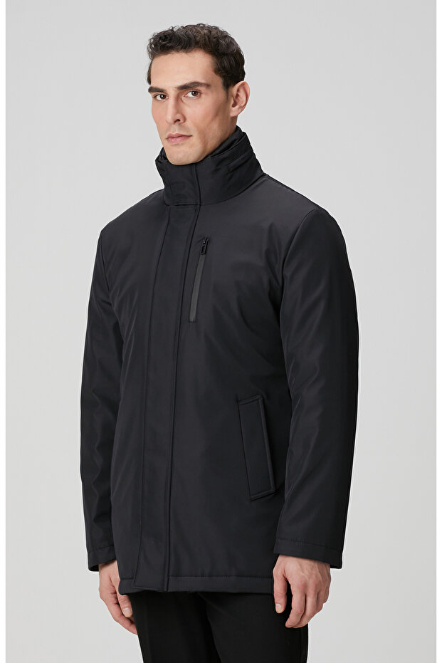 Siyah Dik Yaka Casual Kaban - 4