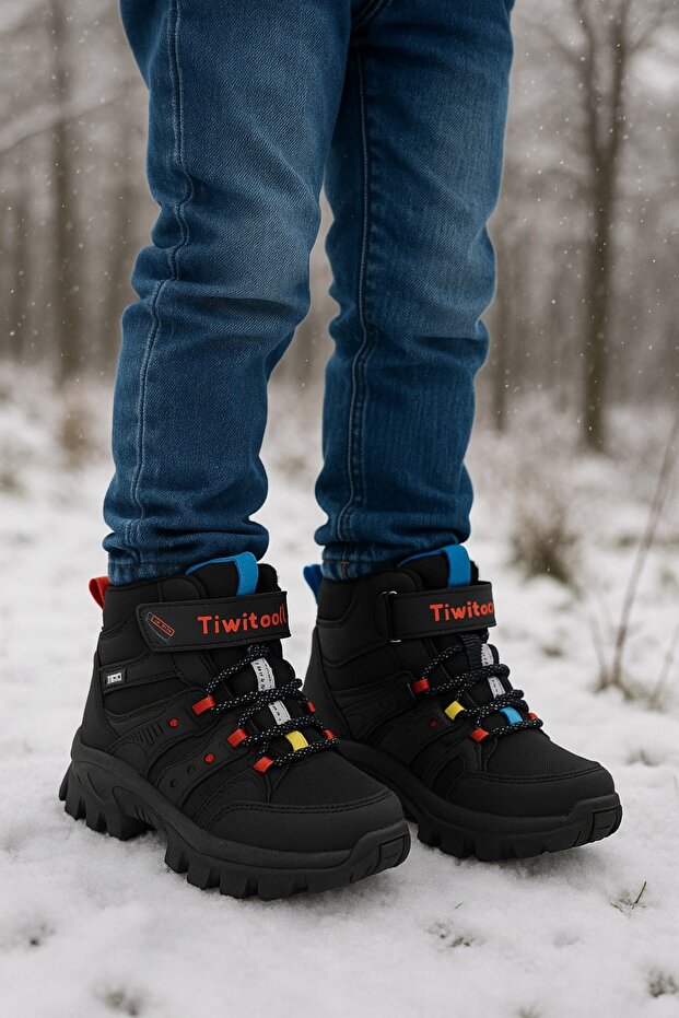 Unisex Comfortable Anatomical Sole Velcro Boys and Girls Boots