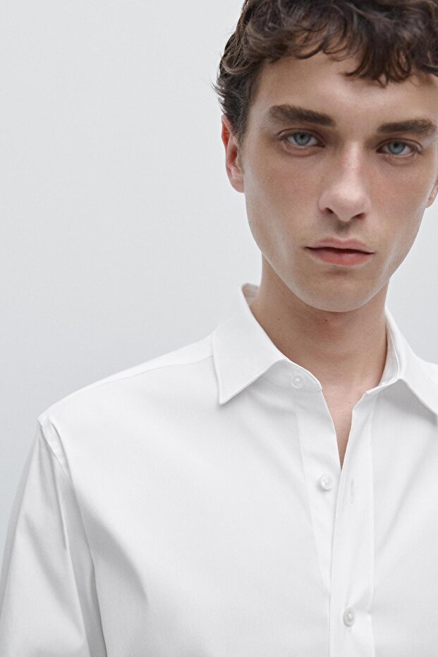 Regular fit streç gömlek - 4