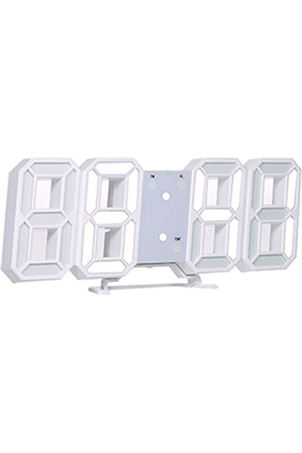 ساعة رقمية LED ثلاثية الأبعاد بيضاء 29.00 × 4.50 × 10.00 سم