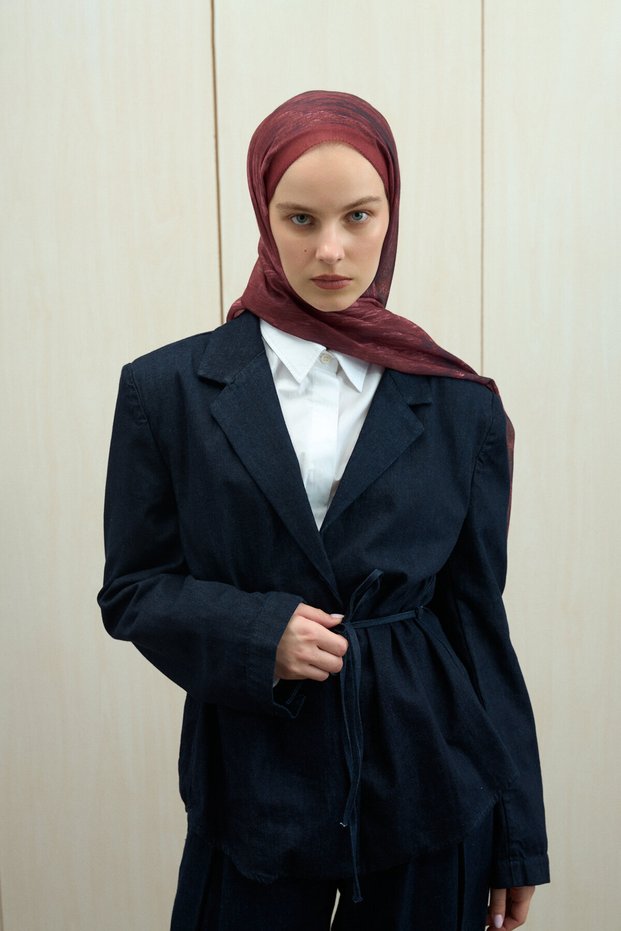 Siesta Soft Cotton Shawl - Burgundy
