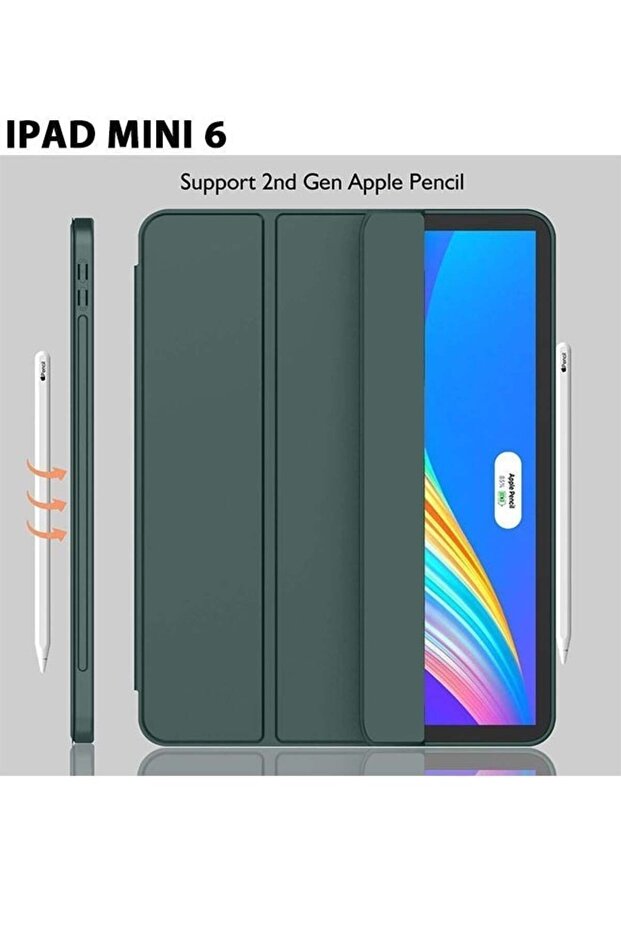 SmartGrist Case for iPad Mini 6th Gen (8.3in, 2021) Protective Cover with Pencil Holder & Auto Wake
