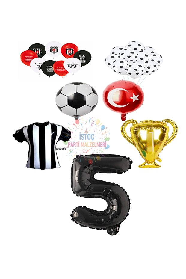 Black and White Fan Balloon Set Age 5