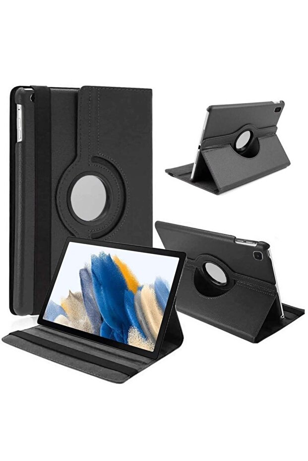 SmartGrist Galaxy Tab A9 Case - 360° Rotatable PU Leather Cover with Auto Wake/Sleep - Black