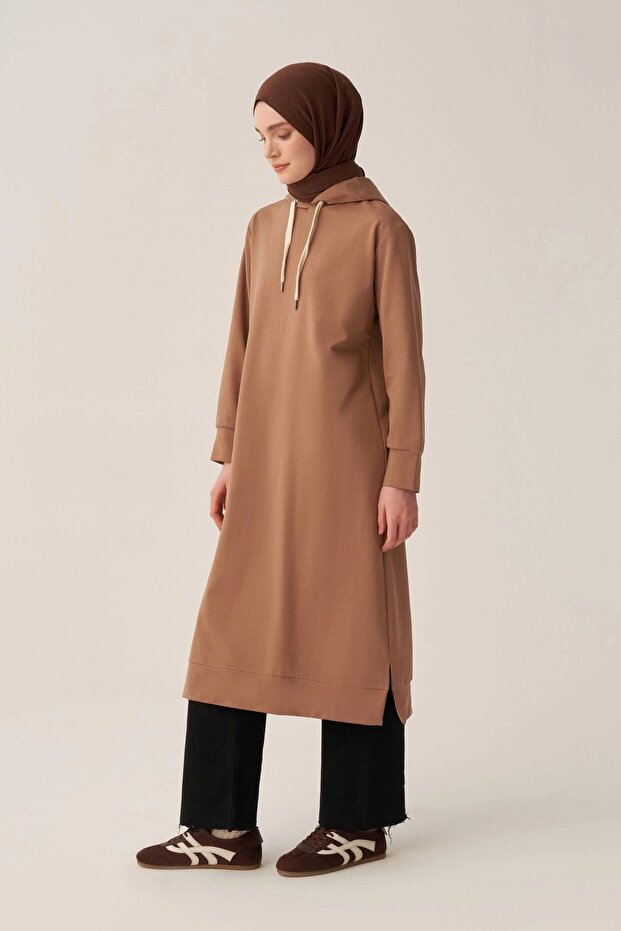Vizon-Kapüşonlu Rahat Tunik - 2