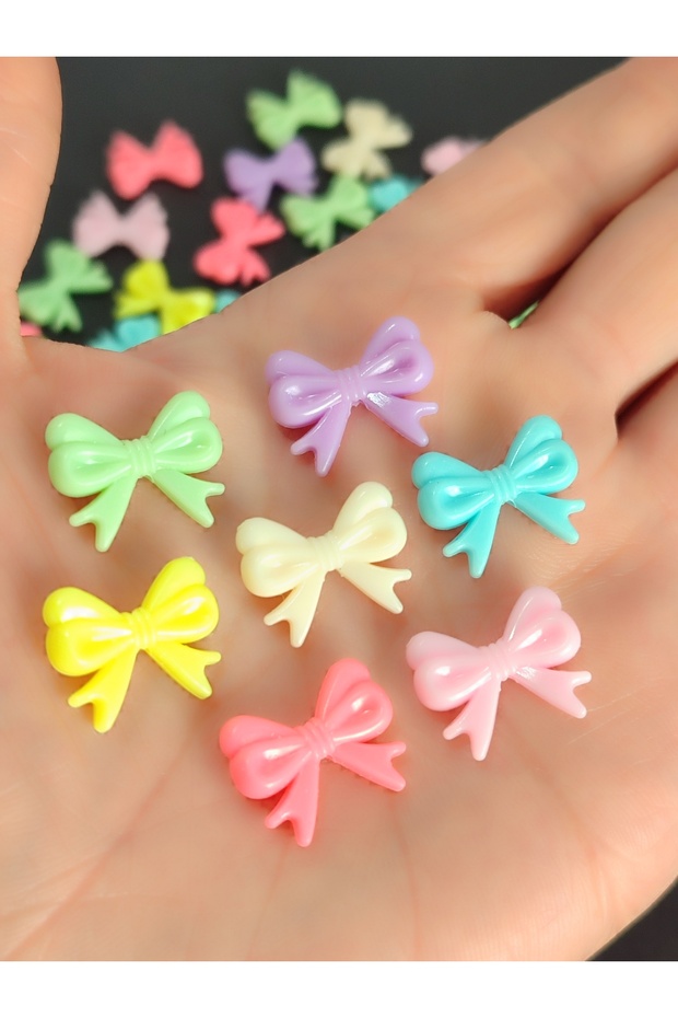 30Pcs Acrylic Bow Beads