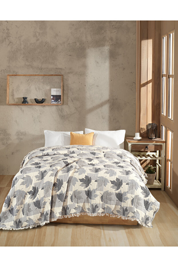 Double-Sided, Jacquard Patterned, 5-Layer, Filled Muslin Blanket, Multi-Purpose Blanket, 220 X 240 cm