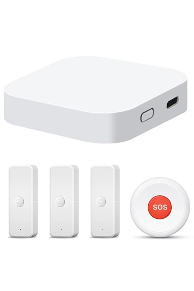 Smart Home Security Set WiFi/Zigbee/BLE Hub, 3 Motion Sensors & SOS Button (Tuya/Alexa/Google) - 1