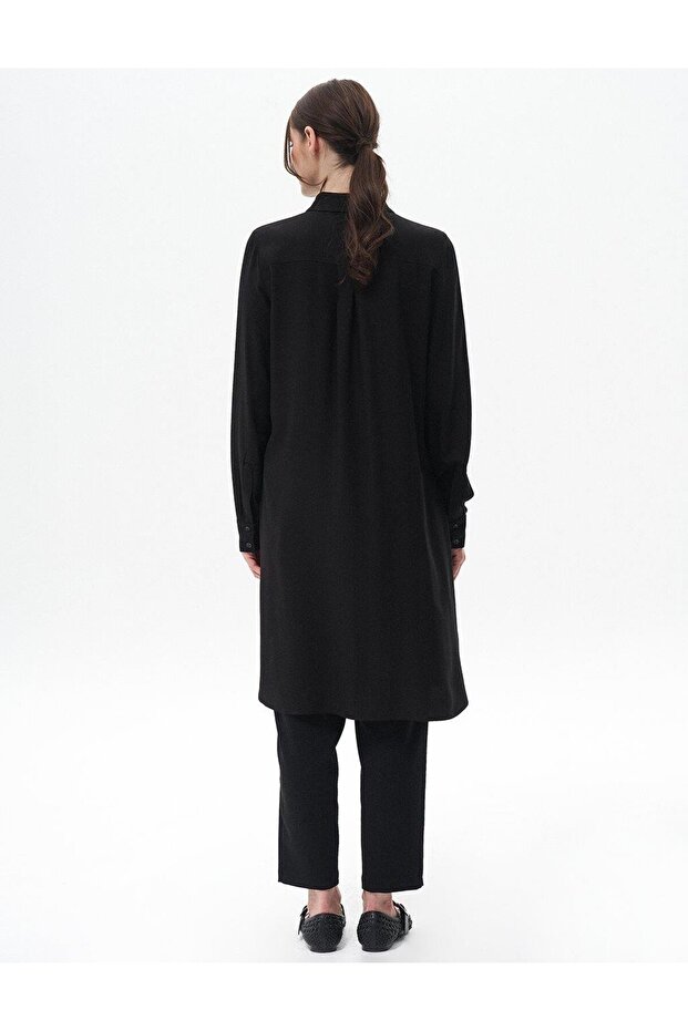Patı Gizli Basic Uzun Tunik Siyah - 5