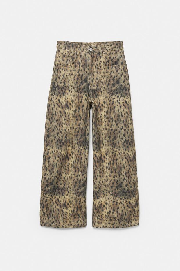 Leopar desenli balon jean - 8
