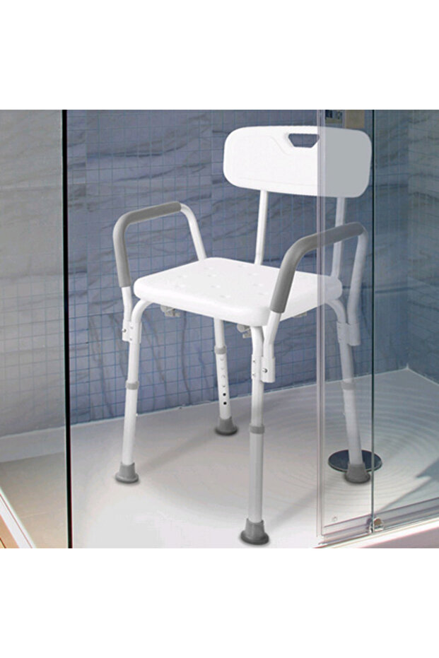 Bathroom stool with backrest - 3