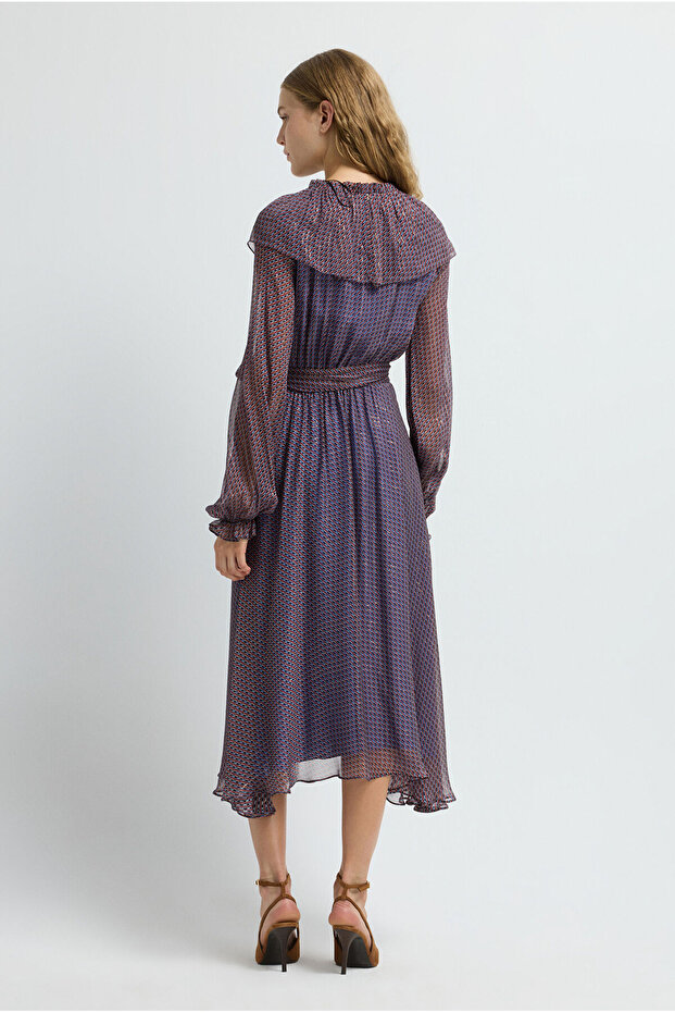 Fırfır Detaylı Elbise - 8