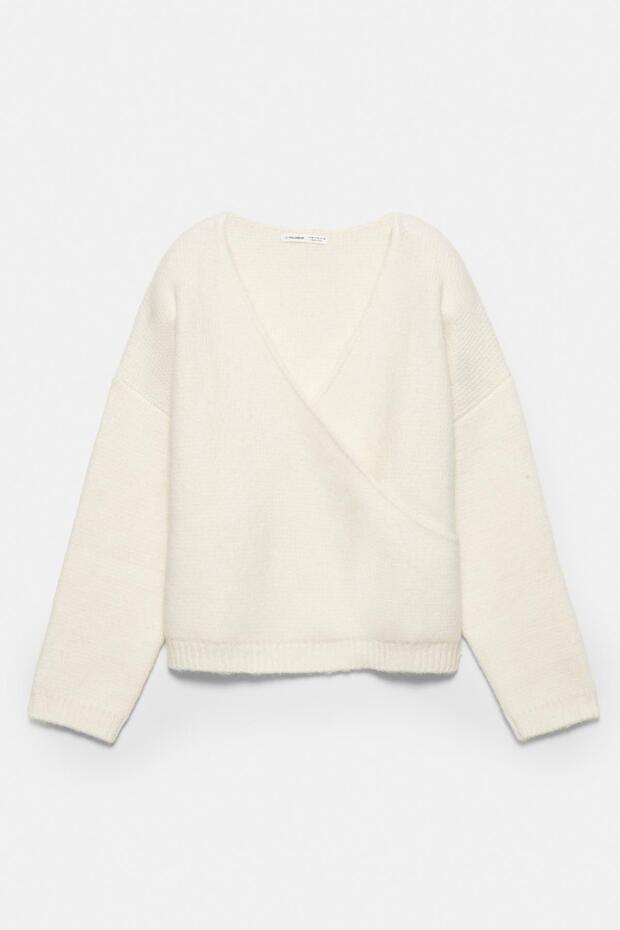 Kruvaze yaka süveter - 6