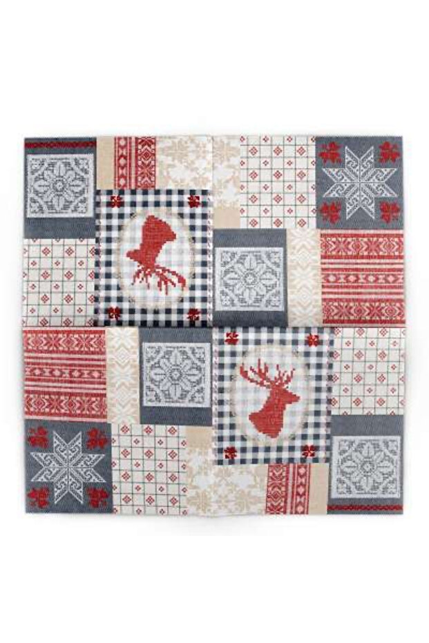 Table napkins, 3 layers, Tissue - Luke (rustic winter pattern) / 40 x 40 cm / 100 pcs - 2