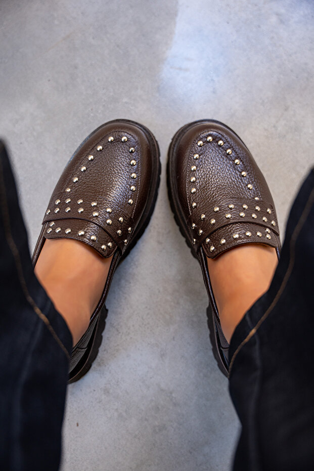Sorley Bitter Brown Trock Genuine Leather Women's Loafer
