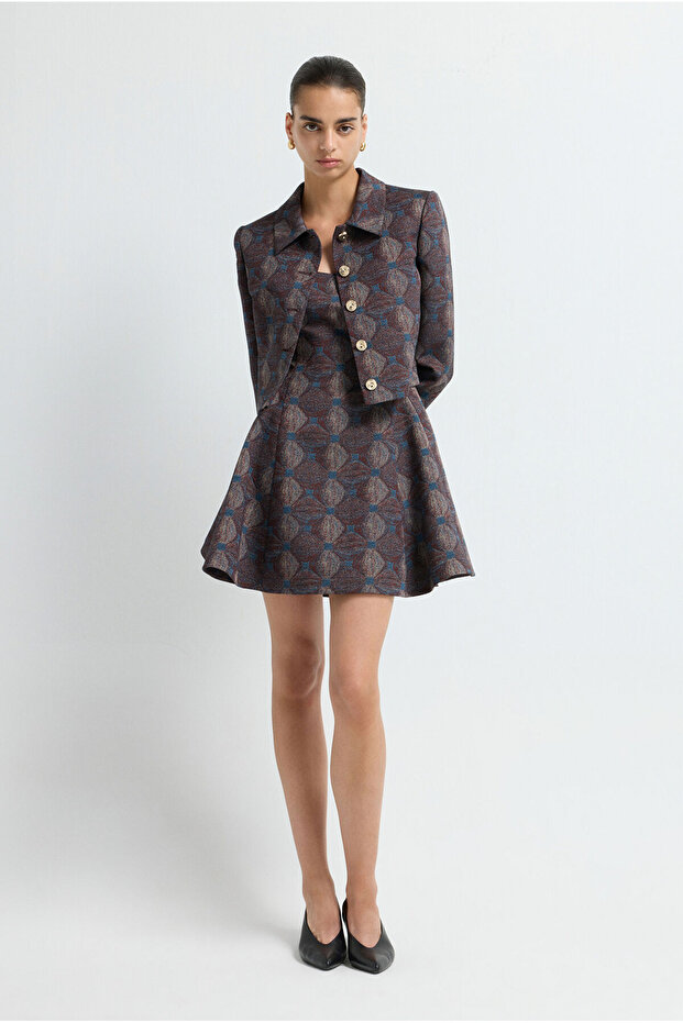 Kolsuz Mini Jakar Elbise - 4