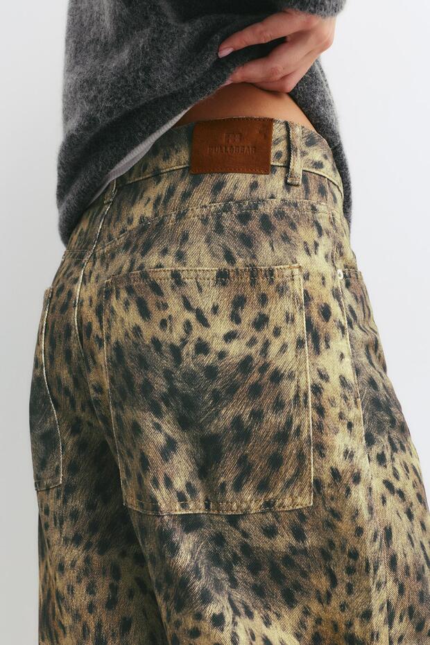 Leopar desenli balon jean - 5