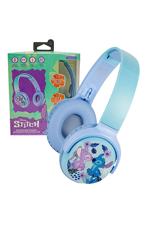 Volkano Disney Stitch 3D Bluetooth Wireless Stereo Headphones for Kids | Up to 10 Hours Playtime