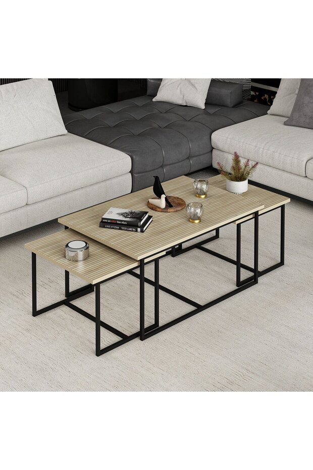 Levada 3'lü Zigonlu Sehpa - Bona - 1