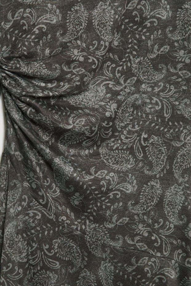 Asimetrik kısa paisley elbise - 7