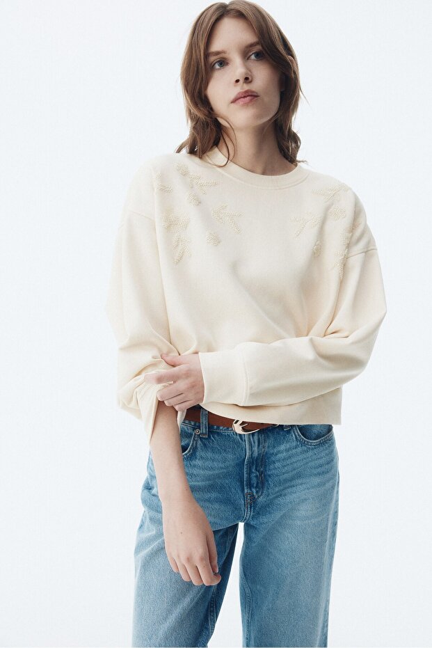 İşlemeli Sweatshirt - 2