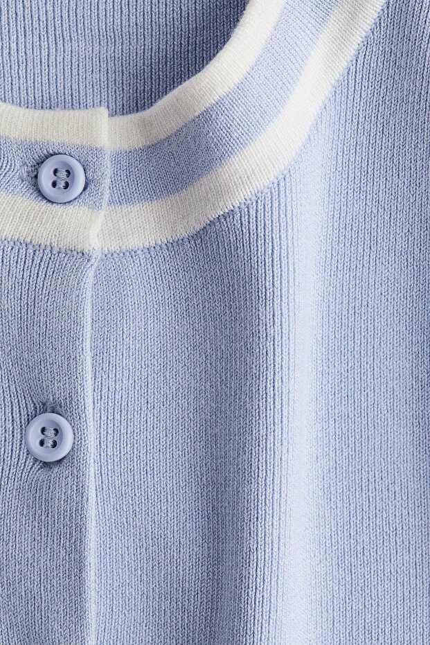 Önü Düğmeli Süveter - 5