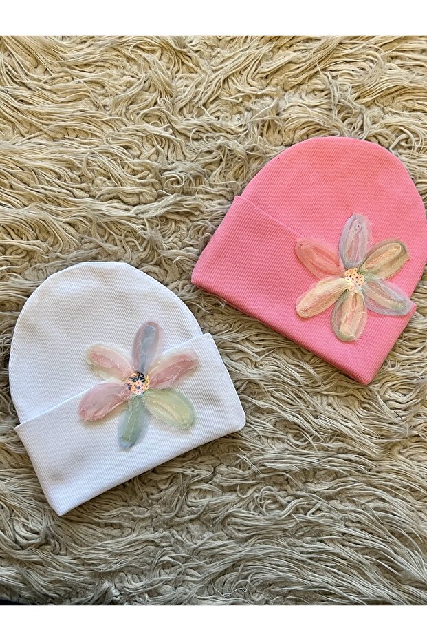 2-Pack Flexible Camisole Tulle Beret Set with Floral Details