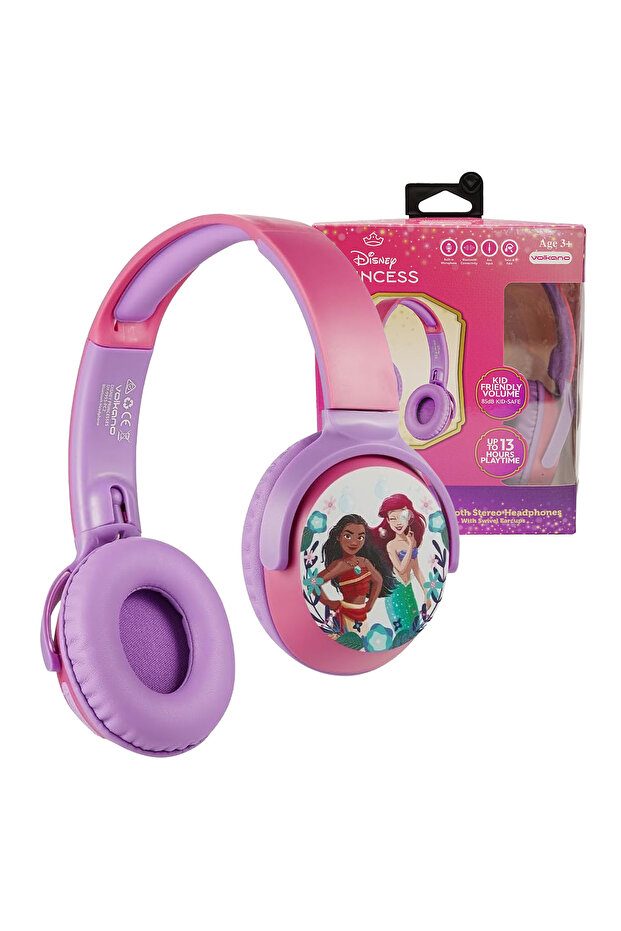 Disney Princess Kids Bluetooth Stereo Headphones | Up to 13 Hours Playtime | On-Ear Wireless Headset