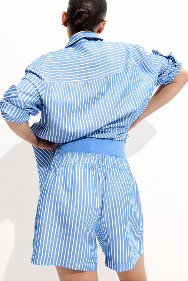 MAMA Keten Karışımlı Şort - 4