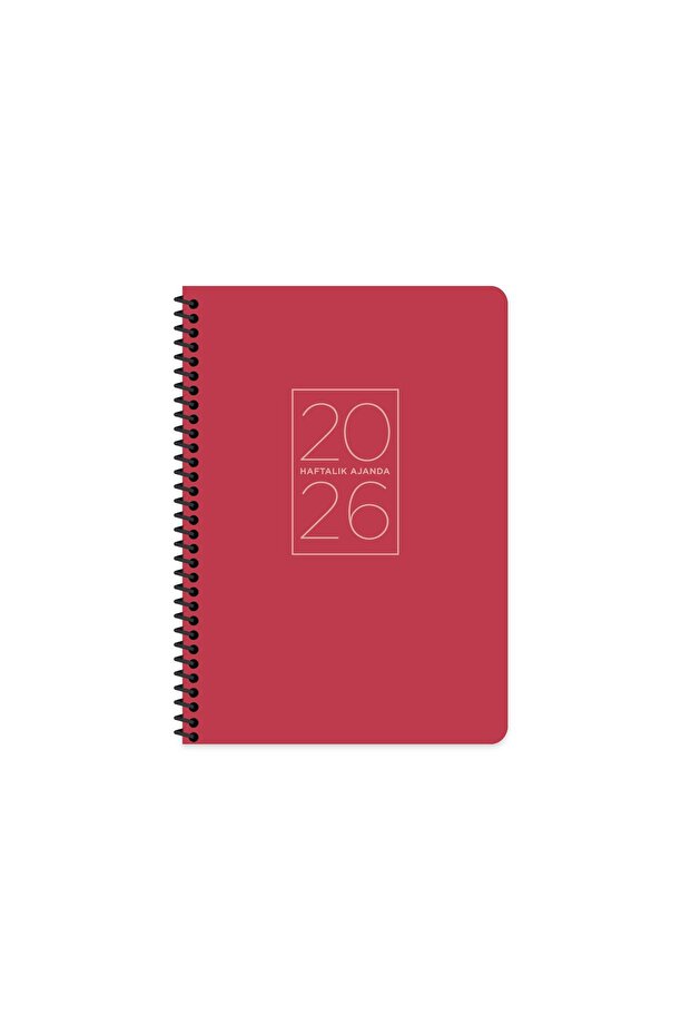 Keskin 2026-17*24 Spiral Weekly Agenda - Red