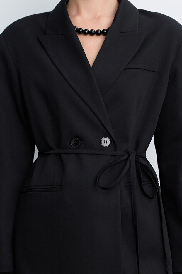 SİYAH KUŞAKLI BLAZER - 5