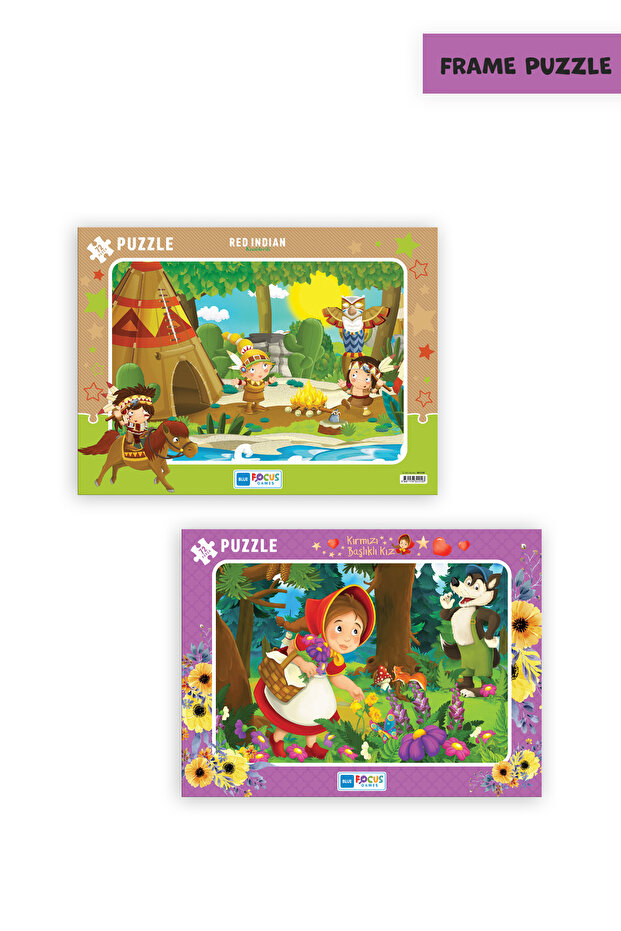 2 Pcs 72 Pieces Children's Puzzle Indigenous and Red-Haired Girl