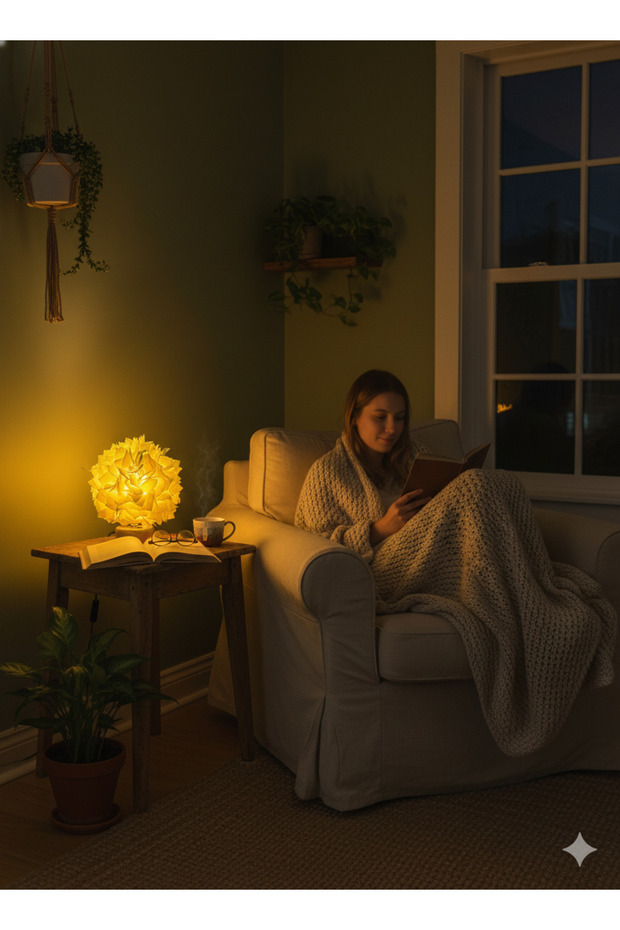 Aurea – Ay Işığı Çiçeği EVA FOAM Dekoratif LED Masa Lambası - 2