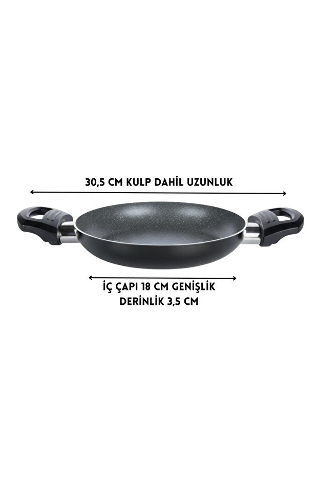 18 cm Reinforced Mineral Particulate Sahan Pan – Fireproof Non-Stick with Ergonomic Handle - 4
